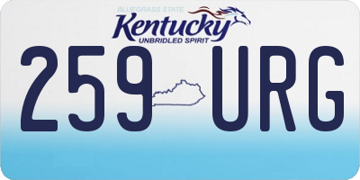 KY license plate 259URG