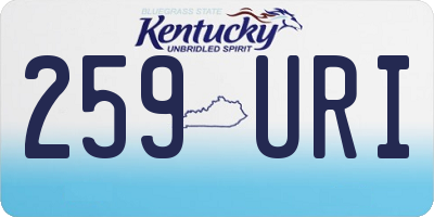 KY license plate 259URI