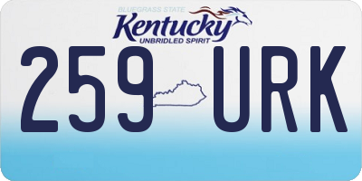 KY license plate 259URK