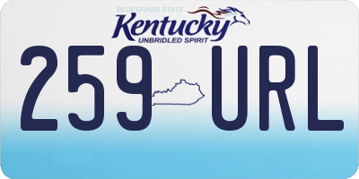 KY license plate 259URL