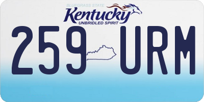 KY license plate 259URM