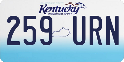 KY license plate 259URN