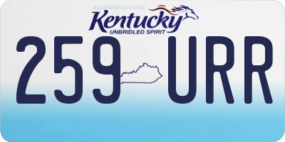 KY license plate 259URR