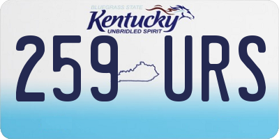 KY license plate 259URS