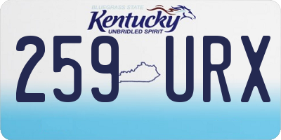 KY license plate 259URX