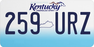 KY license plate 259URZ