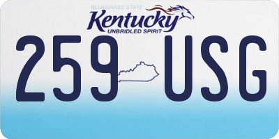 KY license plate 259USG