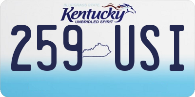 KY license plate 259USI