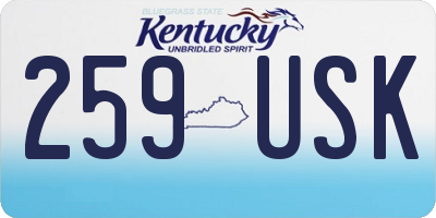 KY license plate 259USK