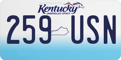 KY license plate 259USN