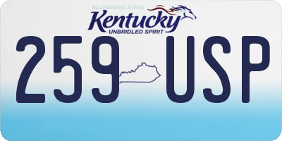 KY license plate 259USP