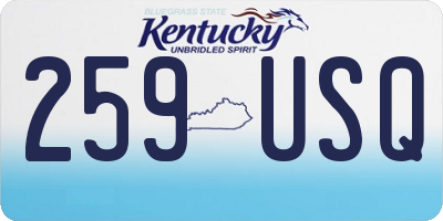 KY license plate 259USQ