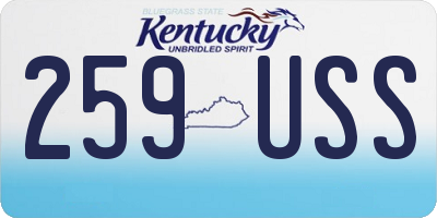 KY license plate 259USS