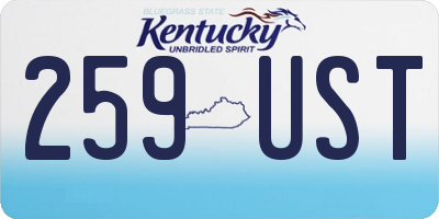 KY license plate 259UST