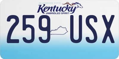 KY license plate 259USX