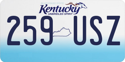 KY license plate 259USZ