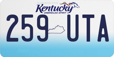 KY license plate 259UTA