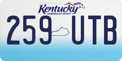 KY license plate 259UTB