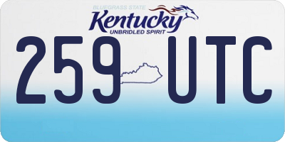 KY license plate 259UTC