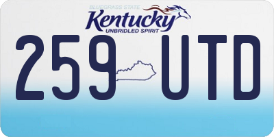 KY license plate 259UTD