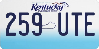 KY license plate 259UTE