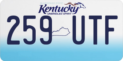 KY license plate 259UTF