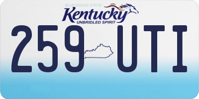 KY license plate 259UTI