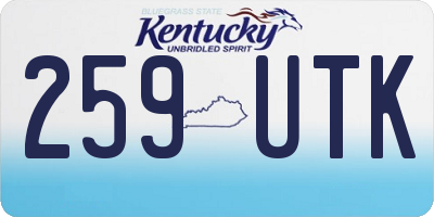 KY license plate 259UTK