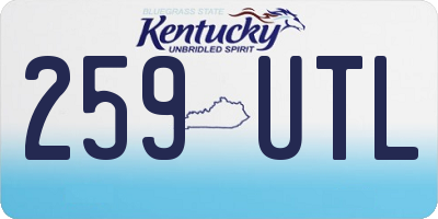 KY license plate 259UTL