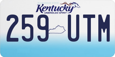 KY license plate 259UTM