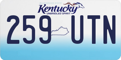 KY license plate 259UTN