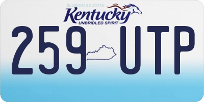 KY license plate 259UTP