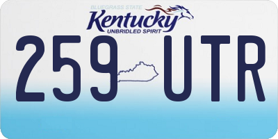 KY license plate 259UTR
