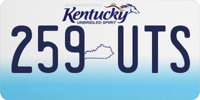 KY license plate 259UTS
