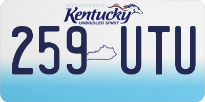 KY license plate 259UTU