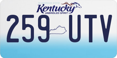 KY license plate 259UTV