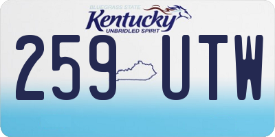 KY license plate 259UTW