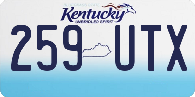 KY license plate 259UTX