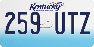 KY license plate 259UTZ