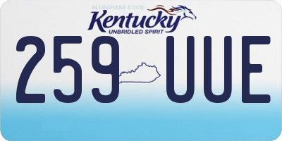 KY license plate 259UUE