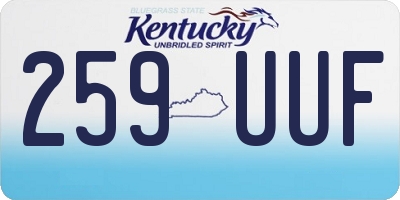 KY license plate 259UUF