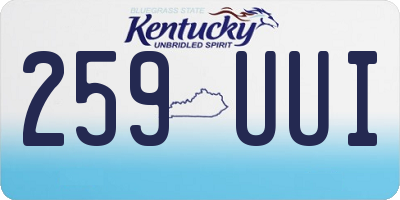 KY license plate 259UUI