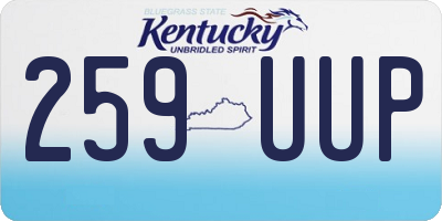 KY license plate 259UUP