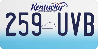 KY license plate 259UVB