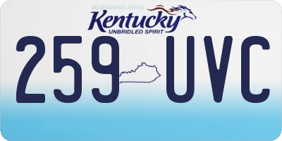KY license plate 259UVC