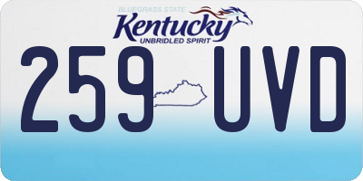 KY license plate 259UVD