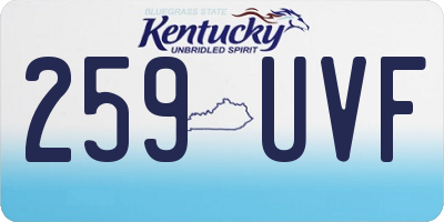 KY license plate 259UVF