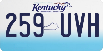 KY license plate 259UVH