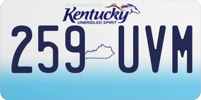 KY license plate 259UVM