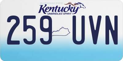 KY license plate 259UVN